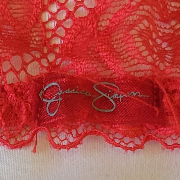 Jessica Simpson beautiful red lacy racer back claps in front bra sz: 34C NWOT - Picture 5 of 6